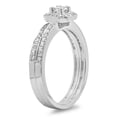 thumbnail image 2 of Dazzlingrock Collection 0.55 Carat (ctw) 14K Princess & Round Cut Diamond Ladies Halo Engagement Bridal Ring With Matching Band Set 1/2 CT, White Gold, Size 6, 2 of 4