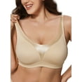 thumbnail image 2 of Deyllo Women Minimizer Bras Wireless No Padded Bra Support Underwire Soft Breathable Daily Beige Bra 38DD, 2 of 4