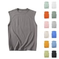 thumbnail image 4 of ZCFZJW Workout Tank Tops for Men Big and Tall Regular Fit Casual Summer Sleeveless Crew Neck Basic Sport Fitness Tees Vest Solid Color Cotton T-Shirts Pink M, 4 of 4