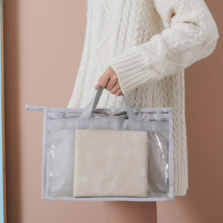Hanging Handbag Storage Organizer Dust Cover Tote Bag Transparent Anti-dust Purse  Storage Bag for Hanging Closet with Zipper Handle 