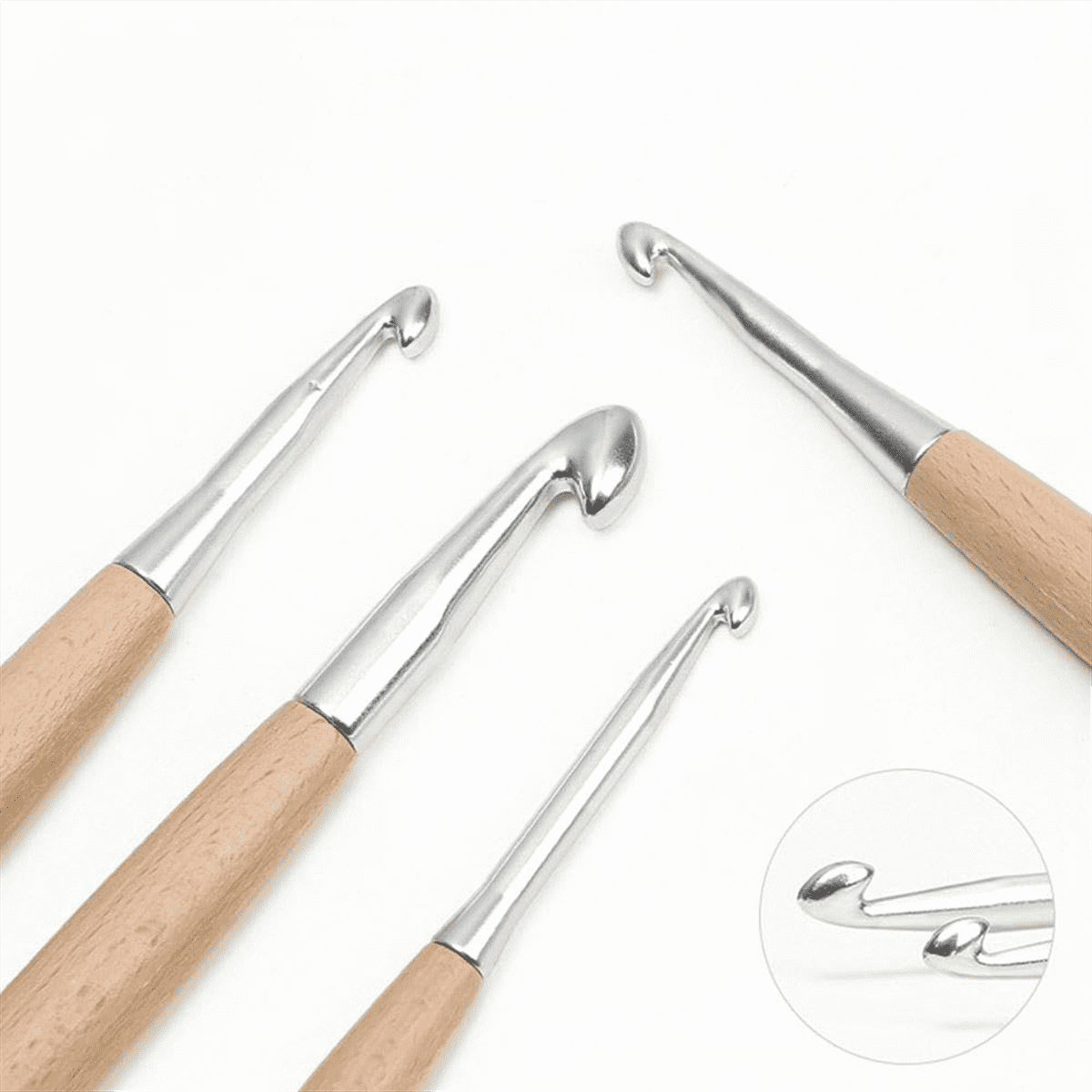 11Pcs Crochet Hooks 3.0mm-12mm, Crochet Hooks with Wooden Handle, Single Crocheting Knitting Hooks, Crochet Needles