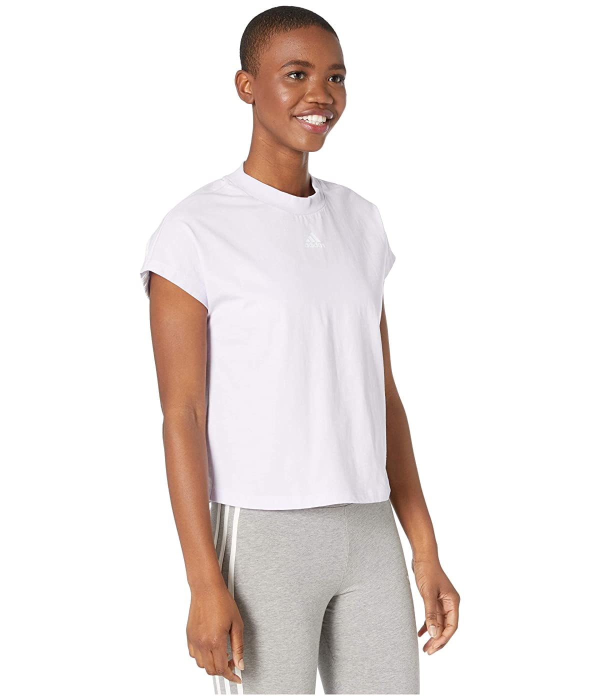 adidas Must Haves 3-Stripes Tee Purple Tint/White