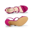 thumbnail image 4 of BLISSFUL STEP Women's Shoes Faux Suede Stiletto High Heel Open Toe Adjustable Ankle Strap Sandals  Hot Pink 10, 4 of 7