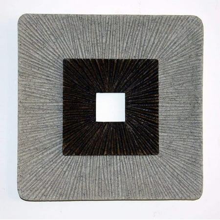 

Square Shaped Wall Decor with Ribbed Details Medium Brown and Gray - BM205834 By Casagear Home - Brown and Gray / 19 H x 1 W x 19 L Inches