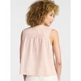 thumbnail image 4 of Time and Tru Women’s Pleated Cotton Sleeveless Top, Sizes XS-XXXL, 4 of 6