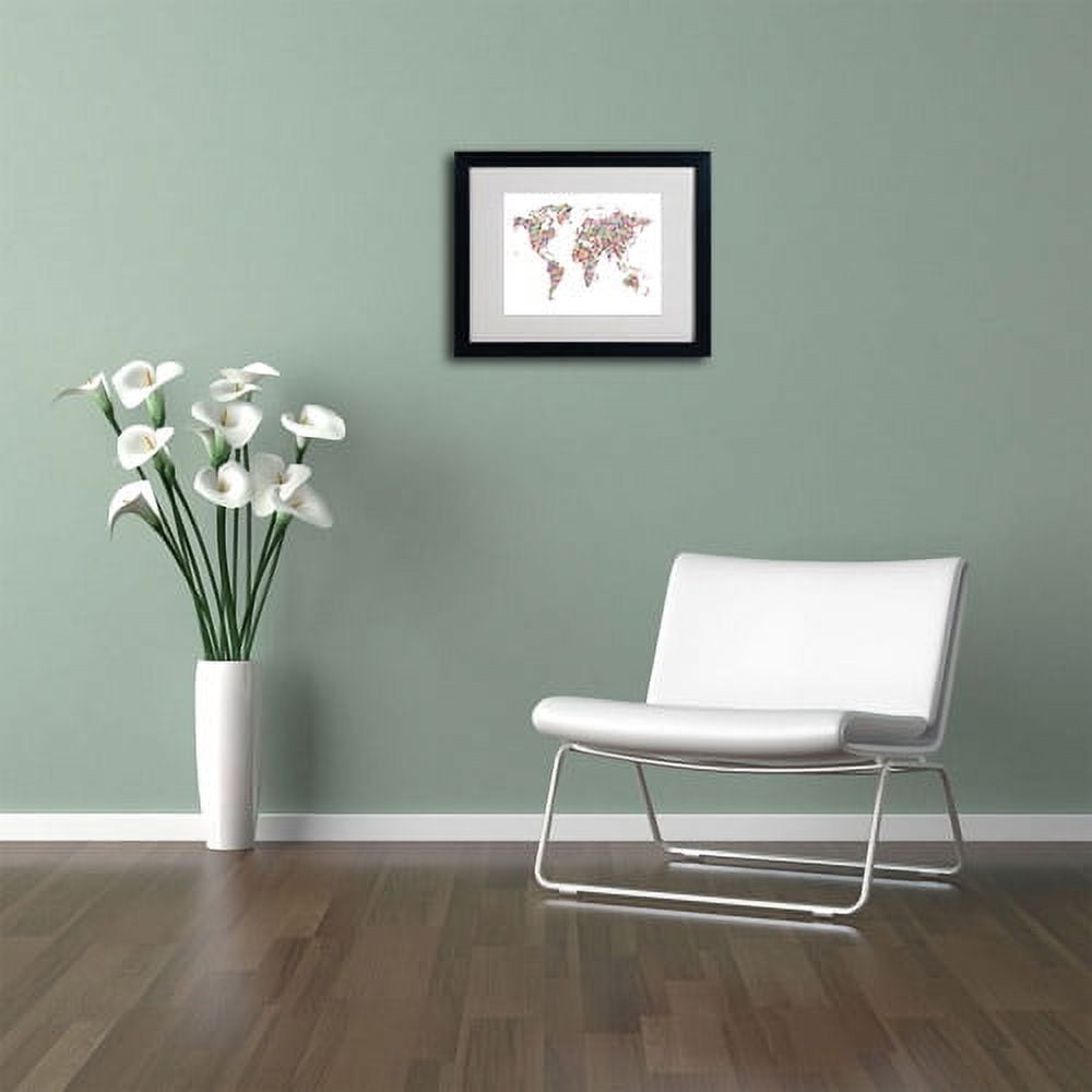 Trademark Fine Art "Stars World Map" Matted Framed Art by Michael Tompsett