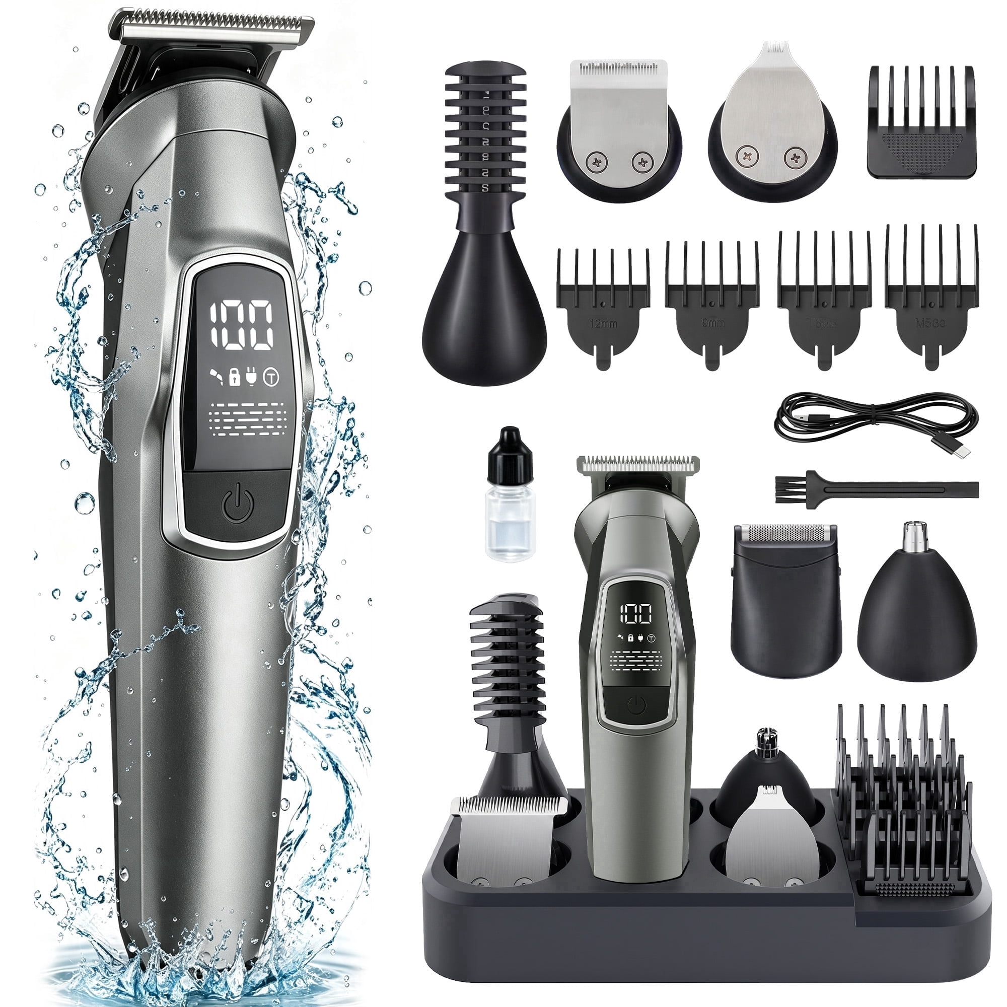 Mguzdi 14-in-1 Hair Clipper Kit with Storage Dock photo 1