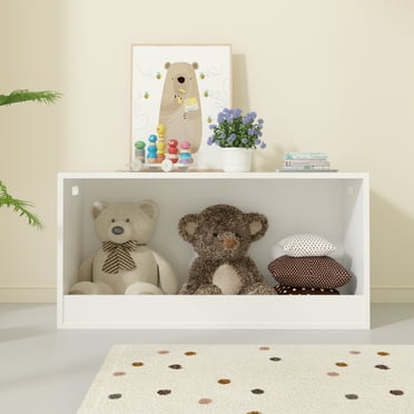 Yoneston Open Toy Storage Bin, Stackable Kids Toy Storage Cubby, Children's Toy Boxes for Playroom, Bedroom, Nursery School, White