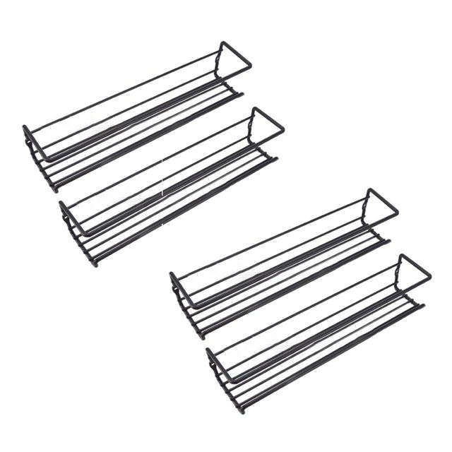Oleegame 2PC Spoon And Lid Rest Rack Organiser 2/4Tier Shelf Storage Racks Wall Mounted For Kitchen Cabinet Pantry Door
