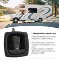thumbnail image 3 of T Handle Latch Black Zinc Alloy T Type Toolbox Folding Handle Lock with Two Keys for RV Camper Trailer, 3 of 5