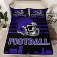 thumbnail image 2 of jejeloiu American Rugby Sport Bed Sheets,Purple Football Helmet King Sheets For Boys Teens 4pcs, 2 of 7