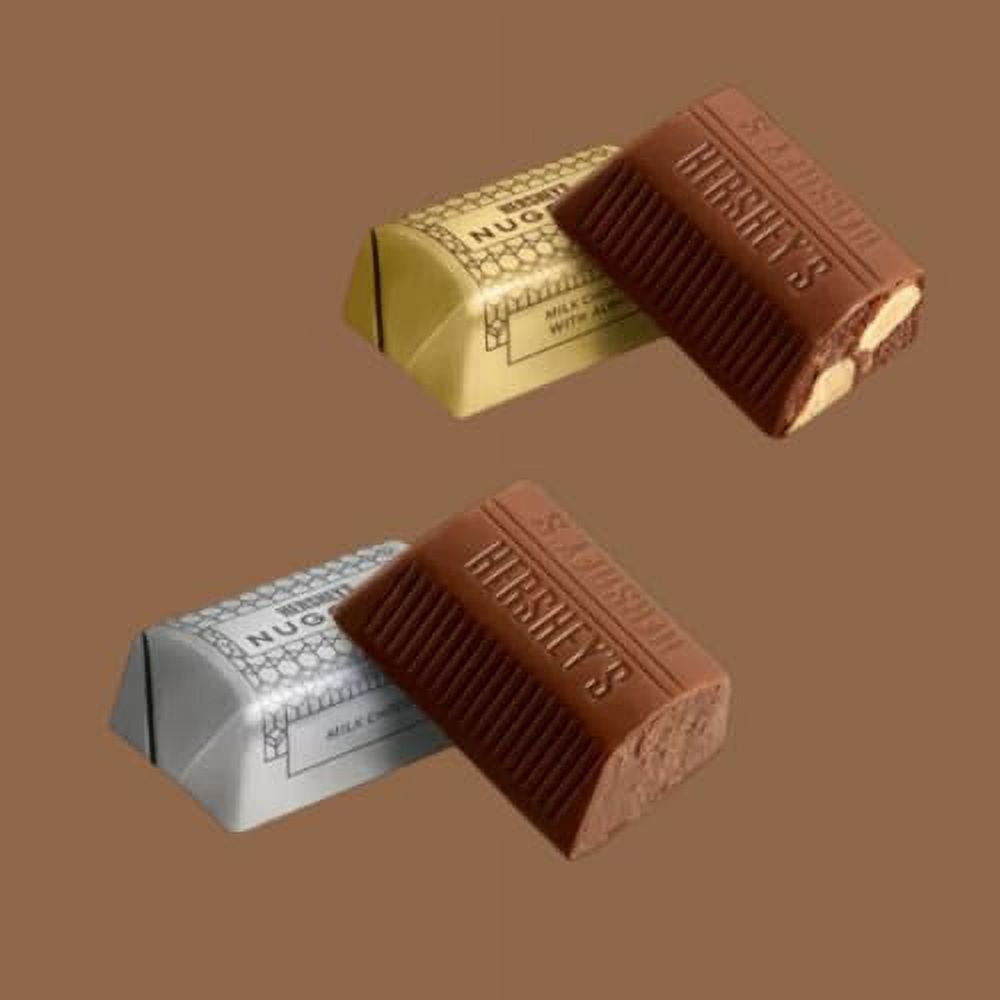 Hersheys Nuggets - Milk Chocolate & Milk Chocolate with Almonds - Gold & Silver Nuggets (2 Pounds) Individually Wrapped Candy - Bulk Party Pack