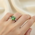 thumbnail image 2 of Mooneye 8 mm Heart Shape Peridot 925 Sterling Silver Solitaire Women Valentines Day Gifts Ring, 2 of 6