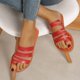 thumbnail image 5 of Zapatos de mujer Playa ligera Estilo romano Zapatillas de cuero con tiras Sandalias casuales de tacón plano Wmkox8yii  ytu2720, 5 of 7