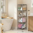 thumbnail image 2 of REIBII 5-Tier Metal Wire Shelving Unit 12″W×12″D×49″H Adjustable Narrow Storage Rack for Bathroom Kitchen Closet Laundry，Chrome, 2 of 9