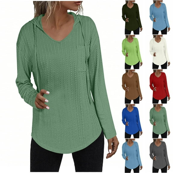 Plus Size Women'S Fall Fashion Blouses Tops Casual Women'S Sweatshirts With Hoodies Drawstrings Lightweight Causal Womens Loose Fit Shirts Fall Tunic Top Daily Essentials