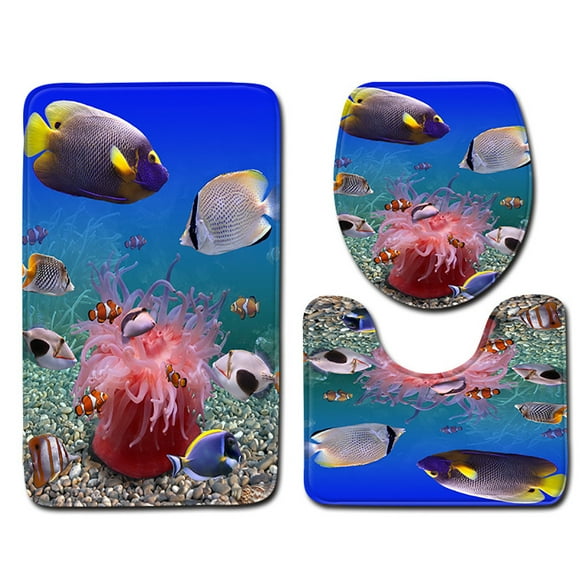 Nrmrq Holiday Deals 3Pcs Non-Slip Bath Mat Bathroom Kitchen Carpet Doormats Decor