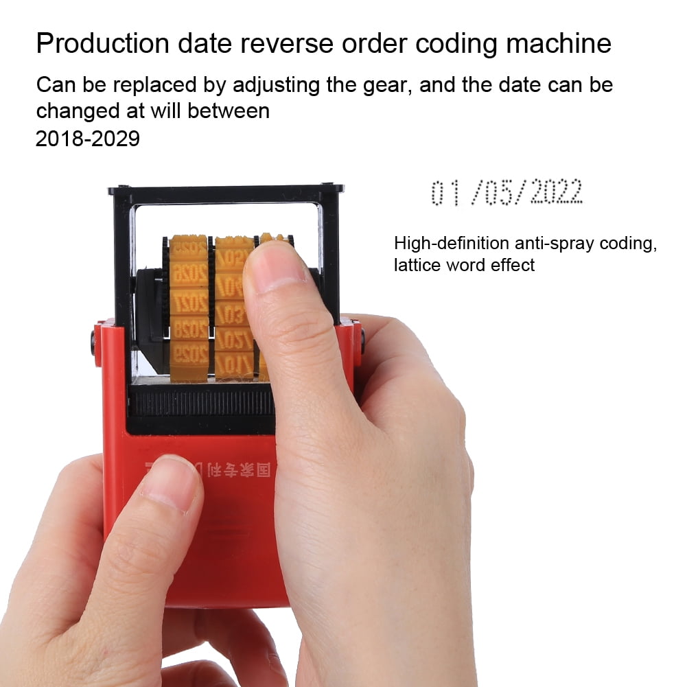 YAHHU D-4 Type Manual Date Coding Machine Adjustable Food Plastic Bag Label Printer Date Printing Machine for Office Store Business Supplies Packaging Solutions (5.91 in / 15 cm)