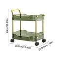 thumbnail image 3 of HHGBAD Two Tier Rolling Cart, Transparent Plastic Storage Cart, Multi-functional Organizer, Lockable Wheels, Ideal for Kitchen, Office, Bedroom, and Living Room, 3 of 6