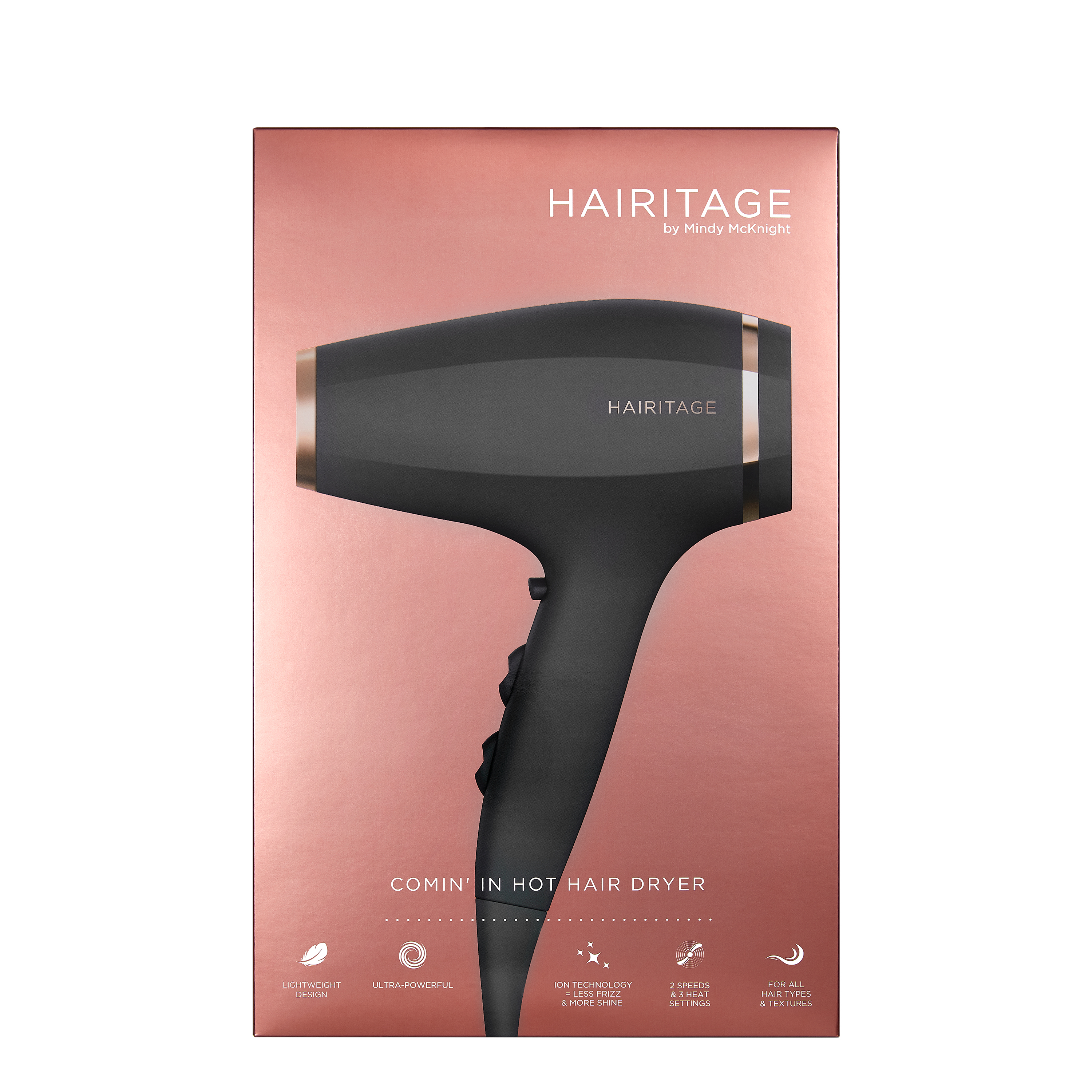 Hairitage Comin' In Hot Hair Dryer |1875 Watts Ionic Hair Dryer for Frizz Control & Shine | Powerful Blow Dryer for All Hair Types - image 5 of 7