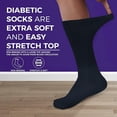 thumbnail image 2 of Diamond Star 3-Pack Diabetic Socks for Men & Women - Non-Binding Cushion Cotton Crew Socks for Neuropathy, Edema, & Circulatory Support (Navy, Sock Size 13-15, Fits Men's Shoe Size 9-14), 2 of 6