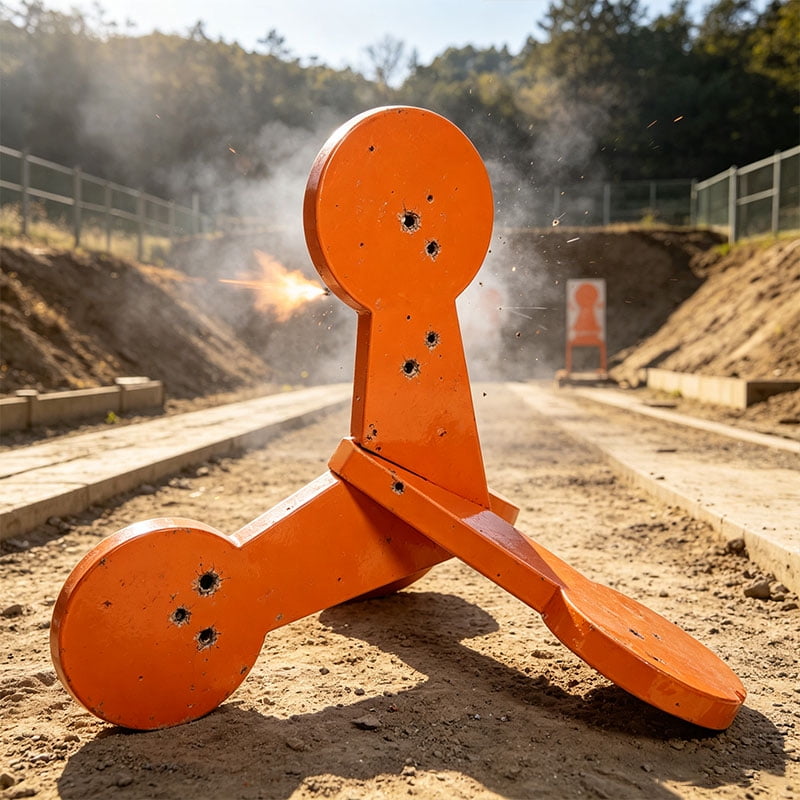 Rolling Flip Shooting Target Thickened Steel Reactive Auto Reset Spinning Target with Splash Paper Stickers for Airsoft Pellet Guns Indoor Outdoor Practice