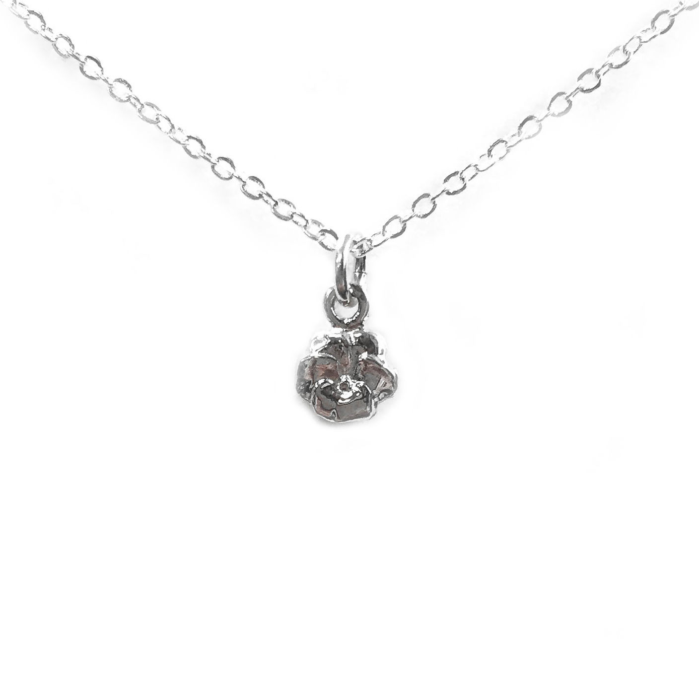 Kappa Alpha Theta Sterling Silver Symbol Necklace (Small Pansy 30