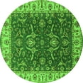 thumbnail image 1 of Ahgly Company Indoor Round Oriental Green Traditional Area Rugs, 5' Round, 1 of 4