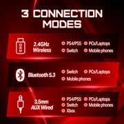 OXS Storm G2 Wireless Gaming Headsets with 7.1 Virtual Surround Sound, White