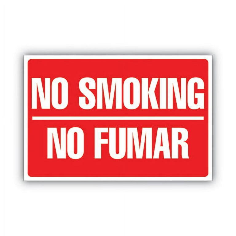Two-Sided Signs, No Smoking/No Fumar, 8 x 12, Red