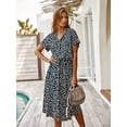 thumbnail image 3 of AURA Women Summer Maxi Dress V Neck A Line Polka Dot Lace Casual Vacation Dress, 3 of 6