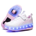 thumbnail image 2 of Yunkctuk Boys and Girls Roller Skates, Children's Sports Shoelaces, LED Lights on Wheels, Lightweight, Breathable, and Removable Roller Skates for Bboth Boys and Girls., 2 of 7