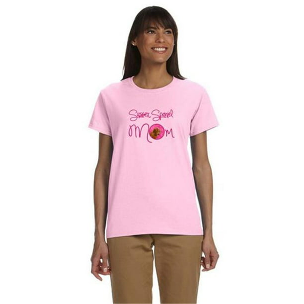 Carolines Treasures SS4786PK-978-XL Rose Sussex Épagneul Maman T-Shirt Dames Coupe Manches Courtes & 44; Extra Large