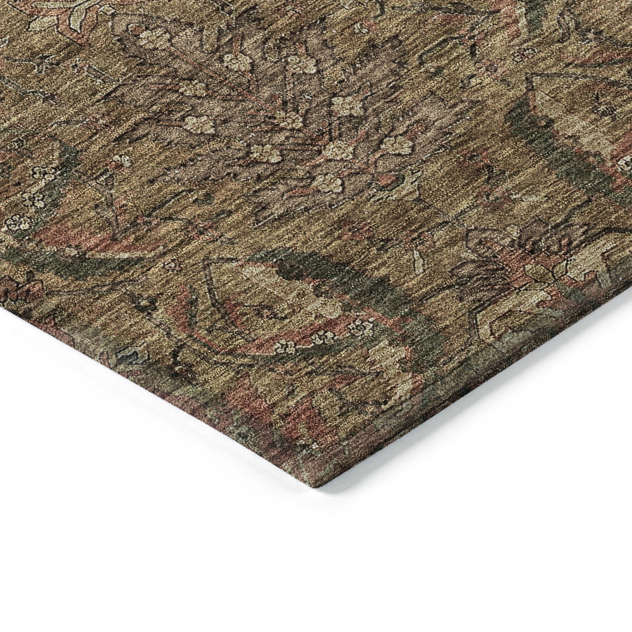 Addison Rugs Chantille Indoor/Outdoor Transitional Damask Brown Washable Rectangle Rug, 3' x 5'