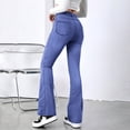 thumbnail image 6 of Oplxuo Stretchy Flare Jeans for Women Slim Fit Bell Bottom Elastic High Waisted Business Casual Denim Pants with Pockets, 6 of 7