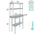 thumbnail image 3 of AmGood 18" x 36" Stainless Steel Work Table With 12" Wide Double Tier Overshelf | Metal Kitchen Prep Table & Shelving Combo, 3 of 9