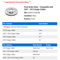 thumbnail image 2 of Front Brake Rotor - Compatible with 2007 - 2012 Dodge Caliber 2008 2009 2010 2011, 2 of 2