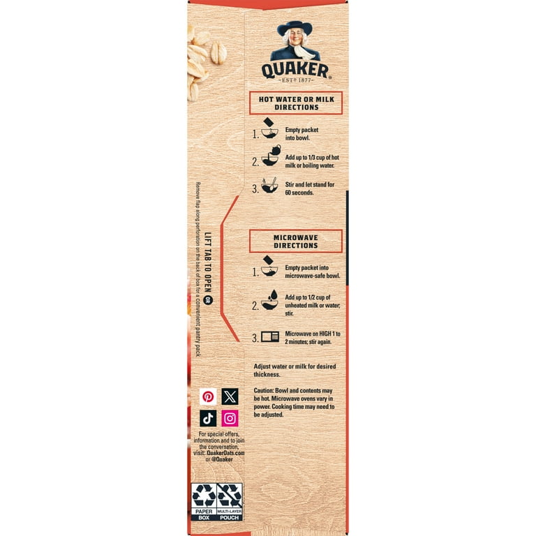 Quaker Immunity Instant Oatmeal, Strawberry Peach, Good Source of