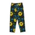 thumbnail image 4 of Daiia Sunflowers And Blue Flower Women's Sleep Pant with Pockets and Drawstring,Pajama Pants-XX-Large, 4 of 9