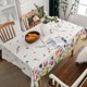 thumbnail image 2 of Elegant Flower Pattern Tablecloth Cotton Linen Colorful Floral Print Dust-Proof Table Cloths for Kitchen,Dining, Party, Picnic (Floral, 55"x102"), 2 of 4