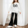 thumbnail image 2 of newwalpole Girl's 2 Piece Outfits Long Sleeve T Shirt and Flare Pants Set Cute Fall Clothes Black for Size 7-8 Years, 2 of 3