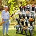 thumbnail image 5 of 4-Layer Black Metal Flower Display Rack Indoor and Outdoor Wheeled Mobile Plant Cart Rack Flower Display Rack Used for Home Terraces Balconies Gardens (16 Buckets), 5 of 8