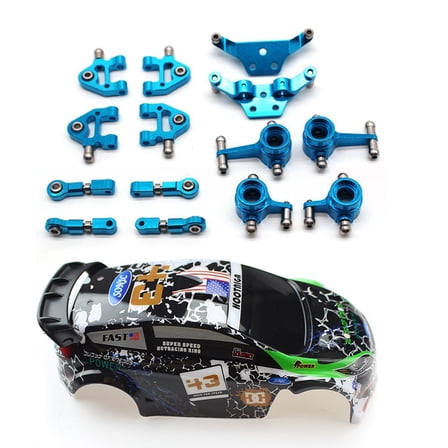 1 Pcs Metal Full Set Upgrade Parts & 1 Pcs Rc Car Shell Body Remote Control Toy Spare Parts