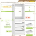 thumbnail image 6 of Aheaplus Closet System, 4-9Ft Closet Organizer with 4 Wooden Drawers, Wood Closet Organizer System with Tower, Walk-in Closet Organizer Wardrobe Clothes Rack with 4 Hanging Rods, Garment Rack, White, 6 of 8