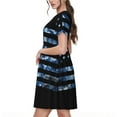 thumbnail image 2 of Fotbe Robe Camouflage Marine Motif Drapeau Américain Décontractée Mode Femme Manches Courtes Robe Maxi Robe T-Shirt Rayée Longue à Blocs de Couleur, 2 of 6