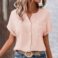 thumbnail image 7 of WCJM White Collared Shirt Womens Shirts Womens Blouses Casual Tops Batwing Sleeve Pocket Patched Shirt Casual Work T Shirts Double Layer Wrinkled Fabric, 7 of 7