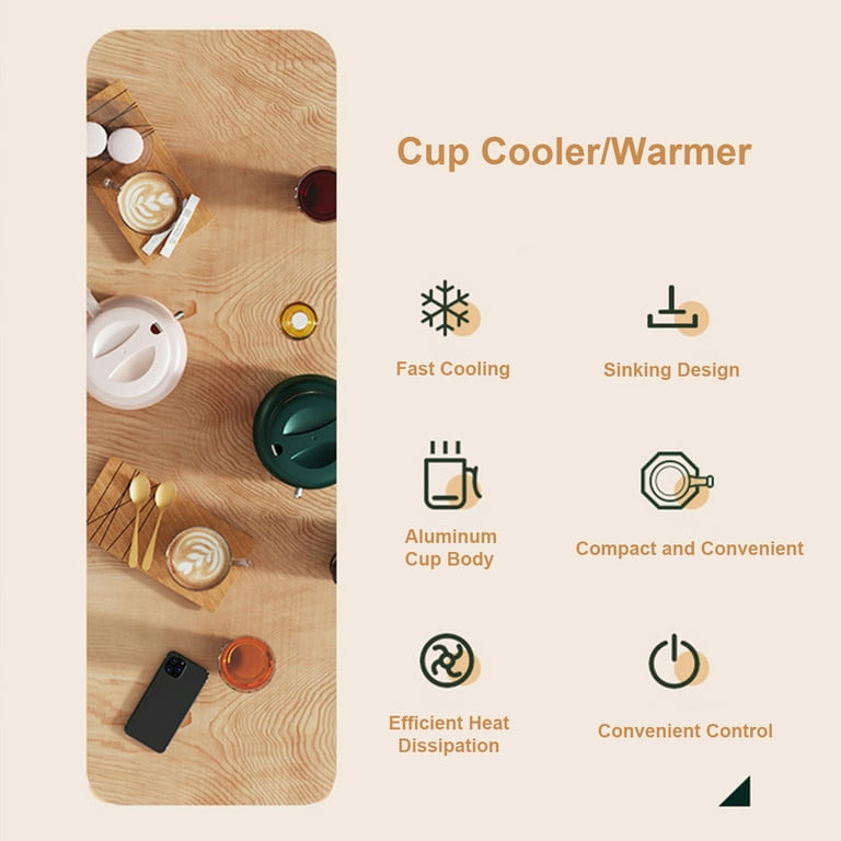 Cup Cooler-Coffee Warmer Desktop 2IN1, 60℃- 8℃ Coffee Tea Drinks Mug Warmer  Cooler Desktop Heating And Cold Beverage Plate For Water,Milk,Beer,Cocoa 