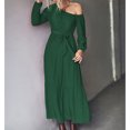 thumbnail image 1 of Vestido Largo, Vestido De Un Hombro, Dobladillo Con Volantes, Manga Farol Para Fiesta Para Famle ANGGREK Otros, 1 of 7