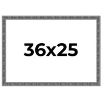 36x25 Frame Silver Black Rustic Sonoma Solid Wood Picture Frame | 1.5 Inch Moulding Width |
