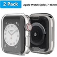 thumbnail image 2 of for Apple Watch 45mm Case iWatch Screen Protector TPU All-Around Protective Case Clear Ultra-Thin Cover for Apple Watch Series 7 2 Pack Case for 45mm Apple Watch case Clear, 2 of 5